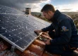 Panneaux solaires photovoltaïques après un épisode de grêle